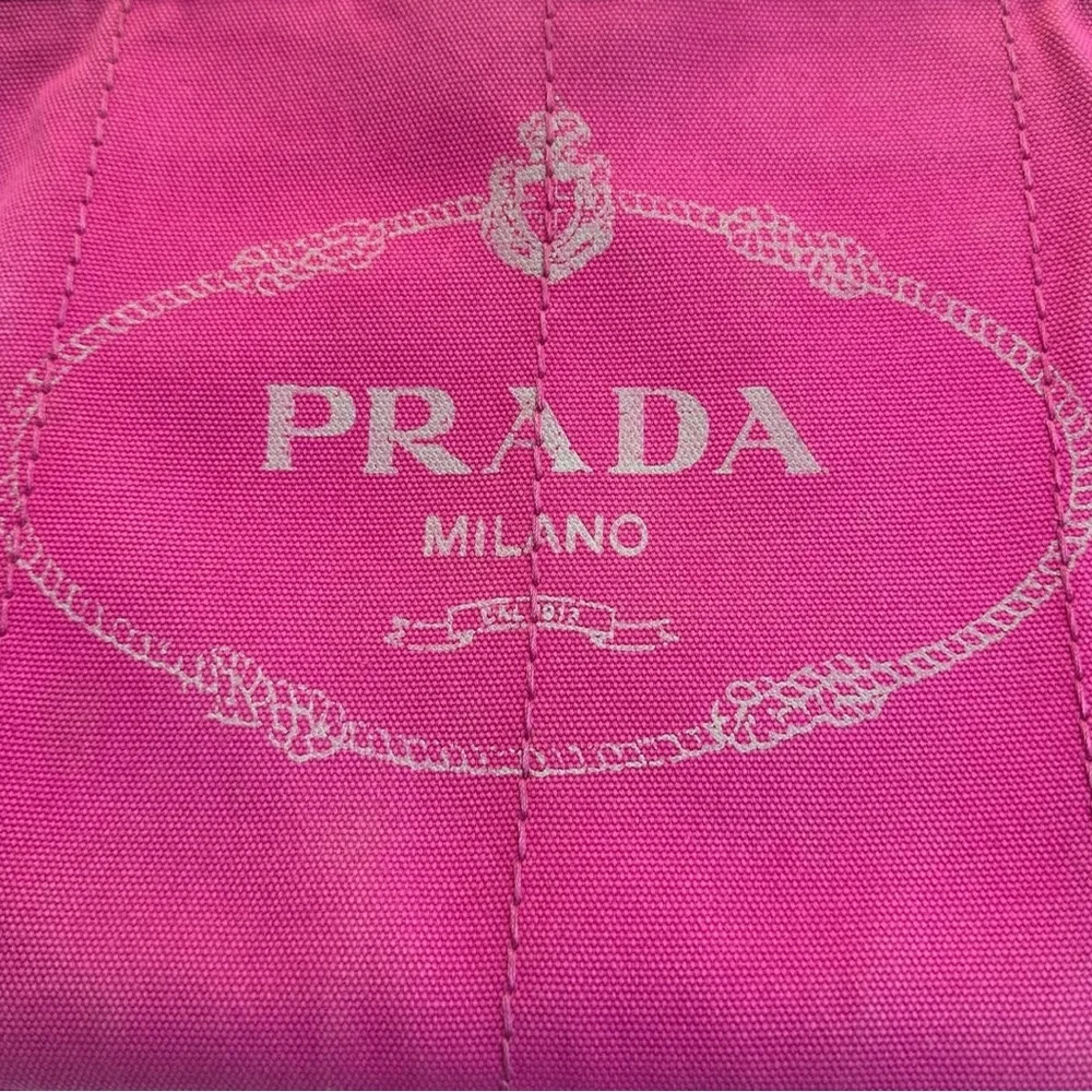 Prada Canapa Shoulder Crossbody Bag Tote Fuchsia Pink Purple Large Summer